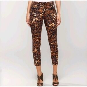 The Essential Slim by Anthropologie Womens Size 2 Fall Floral Capri Chino Pants